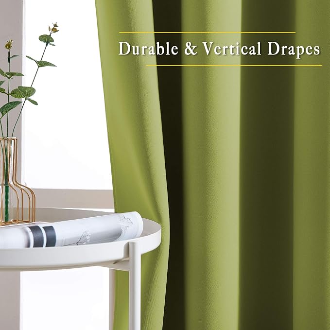 NICETOWN Green Blackout Draperies Curtains - Image 3