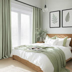 INOVADAY Sage Green Curtains 100% Blackout Curtains - Image 3