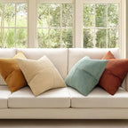 MIULEE Fall Teal Orange Decorative Throw Pillow Covers 18x18 Inch Set of 4 Boho - Image 5