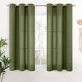 YoungsTex Olive Linen Curtains 54 Inch Length 2 Panels by YoungsTex