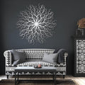 Tree of Life Metal Wall Art, Metal Tree Wall Art, Large Round Sculpture, Round Branch Wall Decor, Large Branch Artwork, Nature Sign, Wall Decor for Living Room, Housewarming Gift (Silver, 19"x19"|47x47cm)