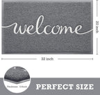 Grey Door Mat Welcome Mats Outdoor Indoor Doormat - Image 2