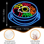 LISIGNVE Bibimbap Neon Sign USB Korean Food Led Light Up Sign Korean Bibimbap Neon Light for Restaurant Kitchen Diner Room Business Wall Decor(16.5”*12.6”)