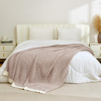 Snuggle Sac Heather Taupe Throw Blanket for Couch, Oversized Throw XL Super Soft Warm Blankets Cozy Knit Fuzzy Lightweight Throws for Sofa, Bed, Living Room, Taupe, 50x70 inches