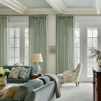 Sage Green Pinch Pleated Linen Light Filtering Curtains 80 Inches Long | Semi - Image 7