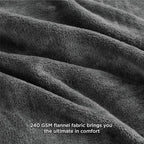 Bedsure GentleSoft Fleece Blankets Queen Size Dark Grey - Image 6
