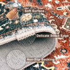 Yamaziot Washable Runner Rug, 2x6 Non-Slip Boho Vintage Hallway Kitchen Rug | - Image 3
