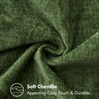 MIULEE Pack of 2 Fall Couch Pillow Covers 18x18 Inch Moss Green Farmhouse Decorative Throw Pillow Covers with Stitched Edge Soft Chenille Solid Dyed Pillow Covers for Sofa Bed Living Room