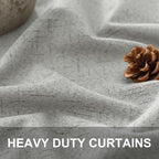 Pitalk 54 Inch Curtains 2 Panel Set 100% Blackout Linen Textured Room Darkening - Image 2