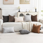 Set of 4 Soft Textured Decorative Throw Pillow Covers 16x16 Inch Cozy Farmhouse - Image 3
