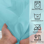 Simplebrand Aqua Sheer Curtains 63 Inch Length 2 Panels, Rod Pocket Solid Color - Image 5