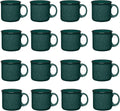 Set of 16 Ceramic Campfire Mugs – 15 Oz, Green – Coffee & Tea Cups for Home, Work, Travel, Camping – Customizable, Great for DIY, Events, Companies
