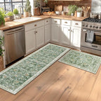 Yamaziot 2x8 Washable Hallway Runner Rug Non Slip Floral Carpet, Sage Green | - Image 3