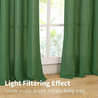YoungsTex Forest Green Linen Curtains 80 Inches Long - Image 5