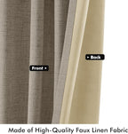 MIULEE 100% Blackout Linen Curtains 42 x 96 Inch Faux Linen 2 Panels | Thermal - Image 6