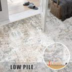 2x5 Washable Runner Rug：Modern Abstract Kitchen Soft Carpet Brown | - Image 7