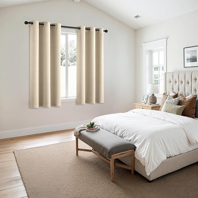 MIULEE Blackout Curtains for Bedroom 2 Panels 40 x 54 Inch Long Cream Beige | - Image 6