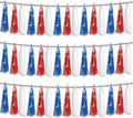 3P Red Blue White Foil Fringe Metallic Tassel Streamers Banner Tassel Garland for Parade Floats, Bachelorette, Wedding, Birthday, Halloween, Christmas, Bridal/Baby Shower Party Decorations