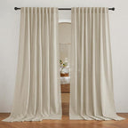 RYB HOME Semi Sheer Curtains for Bedroom, Airy Solid Sheer Window Curtain by RYBHOME