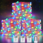 3 Pack Fairy Lights Battery Operated with Remote Control Timer, 26 FT 80 LED String Lights Outdoor Indoor, 8 Mode Twinkle Lights for Christmas Party Wedding Birthday Bedroom Decoration (Multicolor)