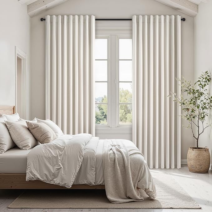 Topfinel 80 Inch Long Linen Blackout Curtains 2 Panels Set - Image 7