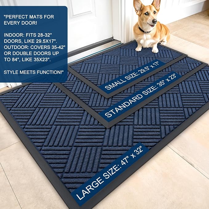 OLANLY Front Door Mat Outside Entrance 47x23, Waterproof Heavy-Duty Doormat | - Image 2