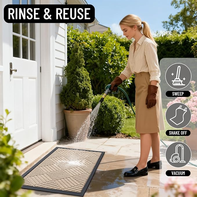 OLANLY Front Door Mat Outside Entrance, Waterproof Heavy-Duty Doormat | 29.5x17 - Image 9