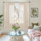 BGment Burlap Linen Curtains 63 Inch 2 Panels Set - Image 2