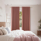 Dusty Rose 100% Blackout Linen Curtains 108 Inch Length 2 Panels Set - Image 8