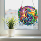 SENQAO Dragon Diamond Art Hanging Kit for Adult, Special Shaped Rhinestone, Double Sided DIY Acrylic Diamond Art Painting Window Pendants Home Garden Wall Hanging Kits Hanging Ornament