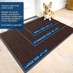 OLANLY 2-Pack Front Door Mats 33x21, Waterproof Heavy-Duty Doormats | Brown - Image 2