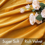 MIULEE Velvet Blackout Curtains 52x90 inches 2 Panels Mustard Yellow | Luxury - Image 4