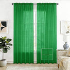 SpaceDresser Check Sheer Curtains 108 Inches Long by SpaceDresser
