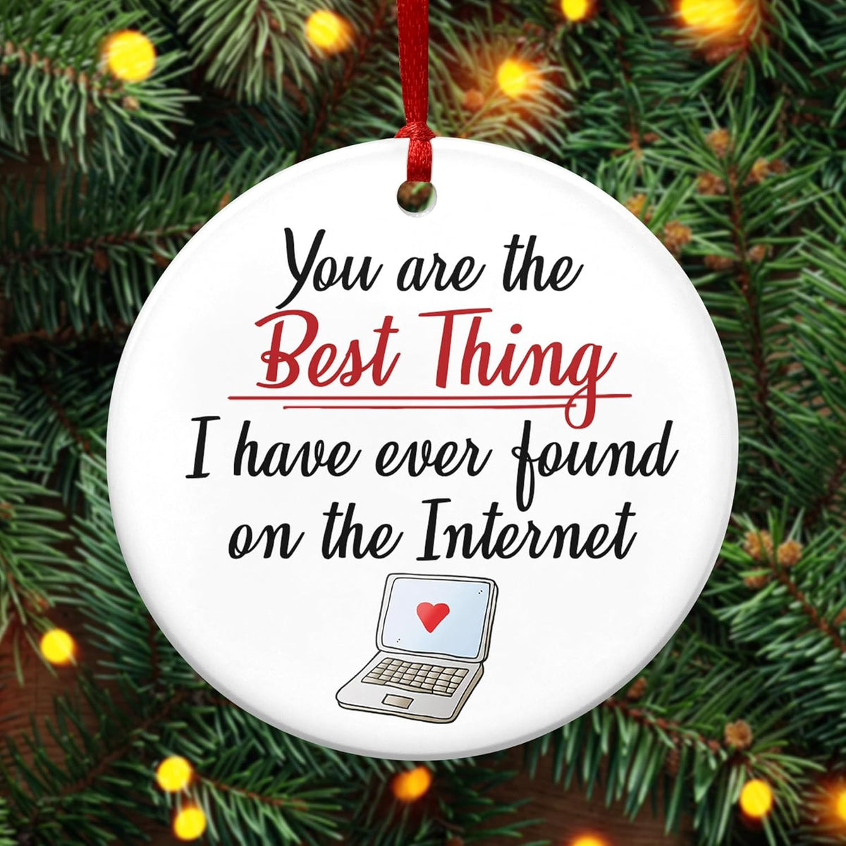 TEEZWONDER Couples Gifts for Him and Her - Ceramic Christmas Ornaments 2025 for Tree Decorations - Christmas Anniversary Birthday Gifts for Women Men, Couple Gift for Girlfriend Boyfriend