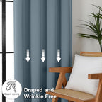 Simplebrand Ava Stone Blue Blackout Curtains, Privacy Thermal Insulated - Image 7