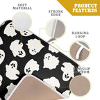 Halloween Dish Drying Mat for Kitchen Counter Cute Ghost Holiday Super Absorbent Reversible Microfiber Kitchen Countertop Protector Dishes Pad Small 16x18 inch