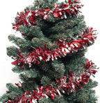 Anderson's Red & Silver Metallic Tinsel Twist for Trailer Or Golf Cart, 4 inches Wide x 25 ft Long, Graduation, Christmas, Birthday, Patriotic and Holiday Garland Decor for Parties and Parades