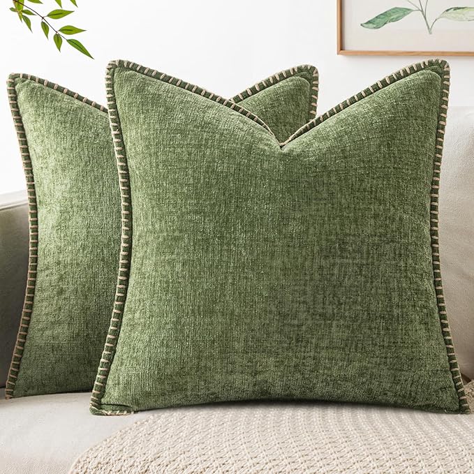 MIULEE Decorative Couch Throw Pillow Covers 16x16 Inch Sage Green 2 Pack | by MIULEE