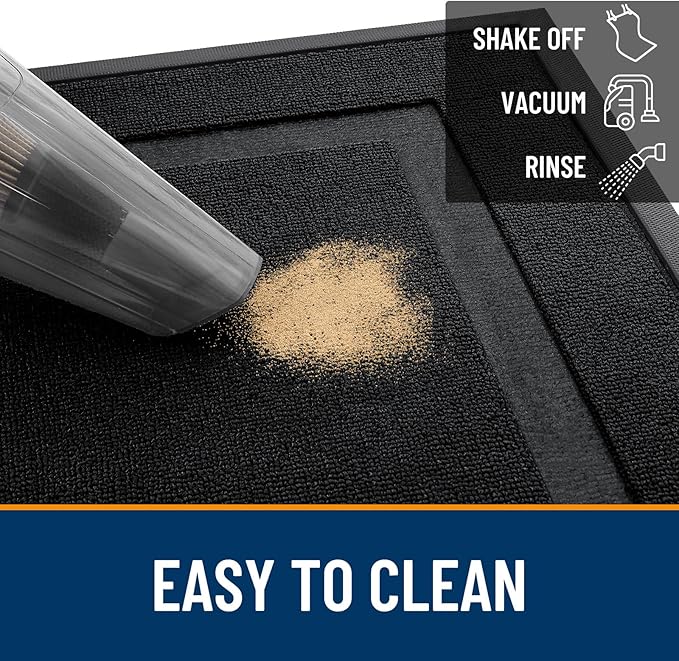 OLANLY Front Door Mat Outside 59x23, All-Season Heavy-Duty Rubber Doormat | Jet - Image 5