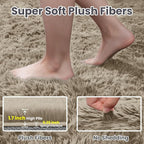 6x9 Fluffy Shag Area Rugs for Living Room Bedroom: Soft Carpet Gray Camel | - Image 5