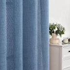 YoungsTex Denim Blue Linen Curtains 90 Inch Length - Image 8