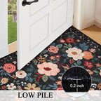 DUKINO 4x4 Square Area Rug, Soft Floral Washable Rug - Image 8