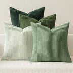 MIULEE Soft Corduroy Decorative Throw Pillow Covers Forest Green 16x16 | Set of by MIULEE