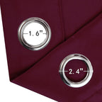 Blackout Curtains 66 x 84 inch/Burgundy Red Curtains Set of 2 Panels/Thermal - Image 6