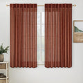 MIULEE Burnt Orange Fall Linen Curtains 52x45 Inch 2 Panels by MIULEE