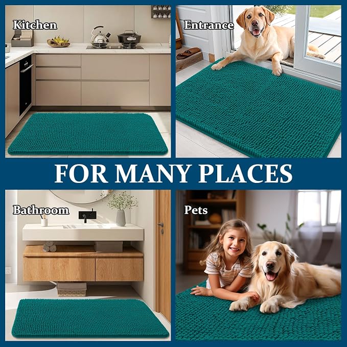 OLANLY Dog Door Mat for Muddy Paws 70x32, Super Absorbent Chenille Mud Mat | - Image 8