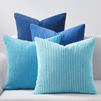 Topfinel Blue Decorative Throw Pillow Covers 16x16 Inch Set of 4, Soft Accent by Topfinel