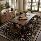 RELEANY Washable Area Rug, Water Repellent, Pet Friendly, Vintage Floral Boho by RELEANY