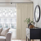 90 Inch Beige Flax Linen Curtains Pinch Pleated 2 Panels Set | Memory Training - Image 6