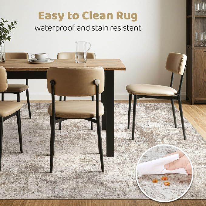 LOONGRUG 7x10 Area Rug Washable Large Neutral Modern Living Room Rugs | - Image 6